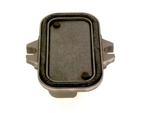 Reinigungsdeckel von Bosch, rechteckige Form mit abgerundeten Kanten, Gummidichtung und Montagepunkten, für eine sichere Abdeckung von technischen Komponenten.